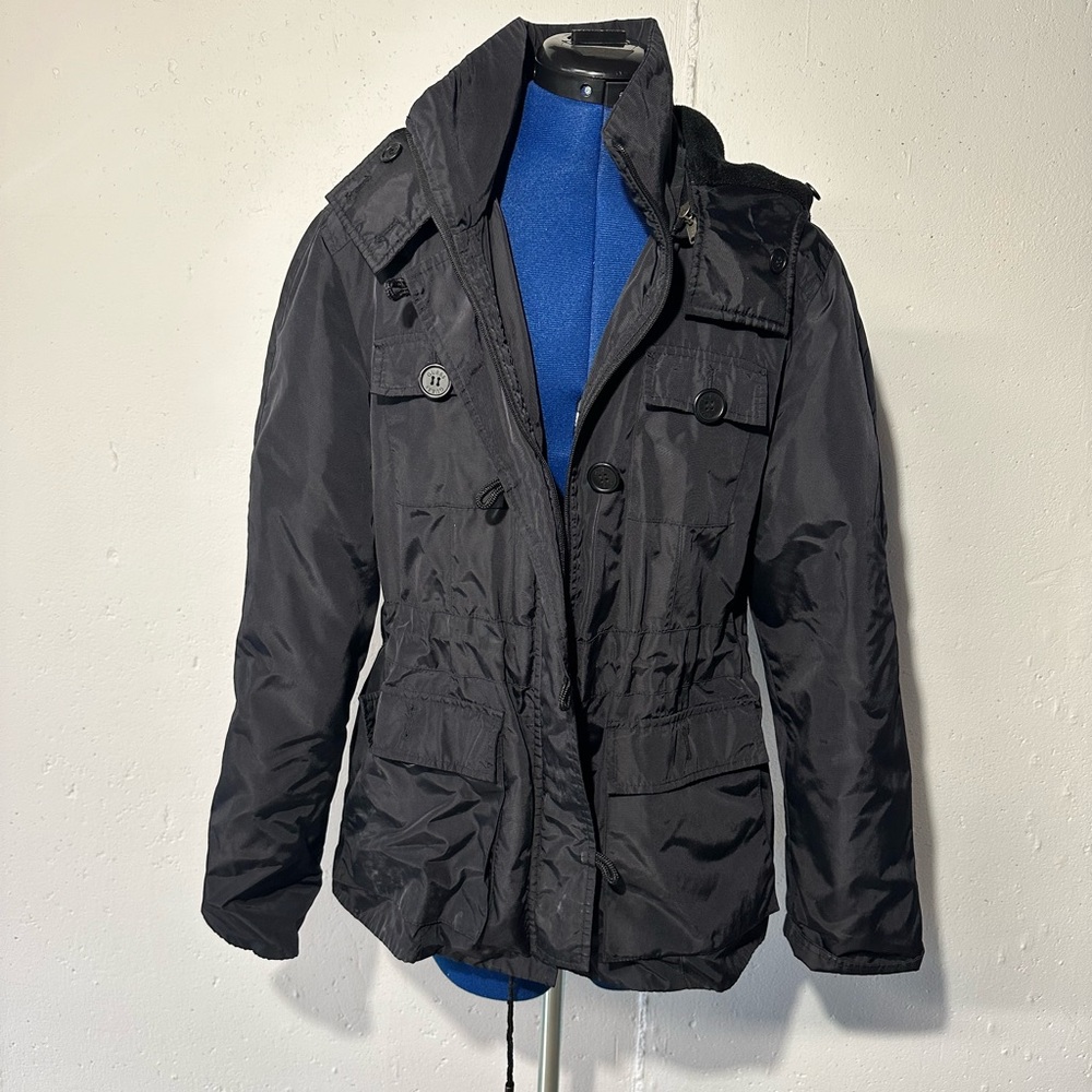 Guess nylon peacoat with removable liner & hood